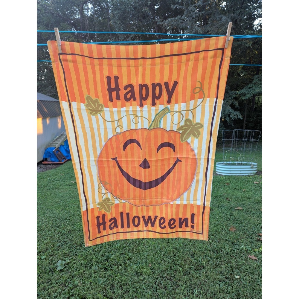 Liz Leines Outdoor Garden House Flag Halloween Pumpkin Nylon 40x28